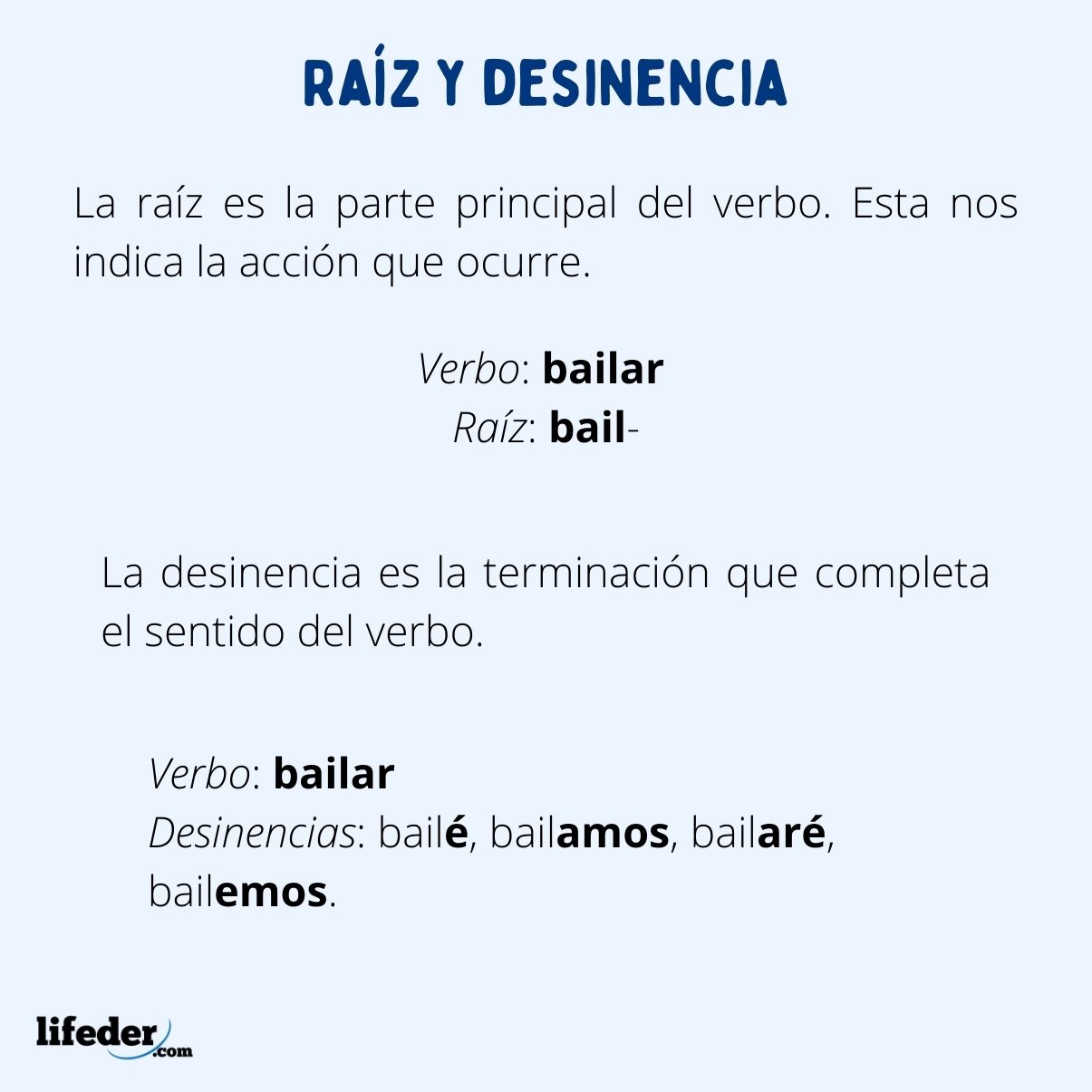 Raíz y desinencia 