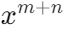 x, m+n