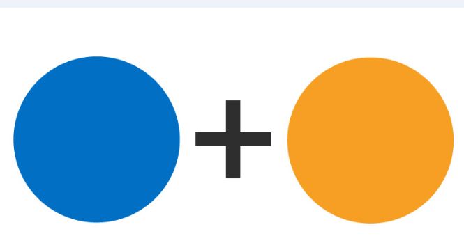 azul y naranja