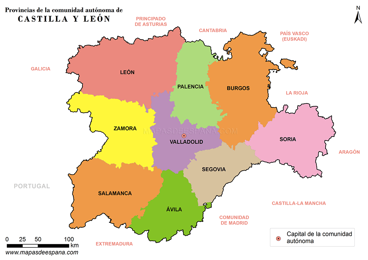Mapa CCAA Castilla y León