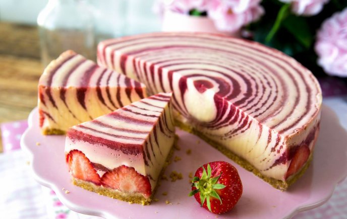 pastel fresa