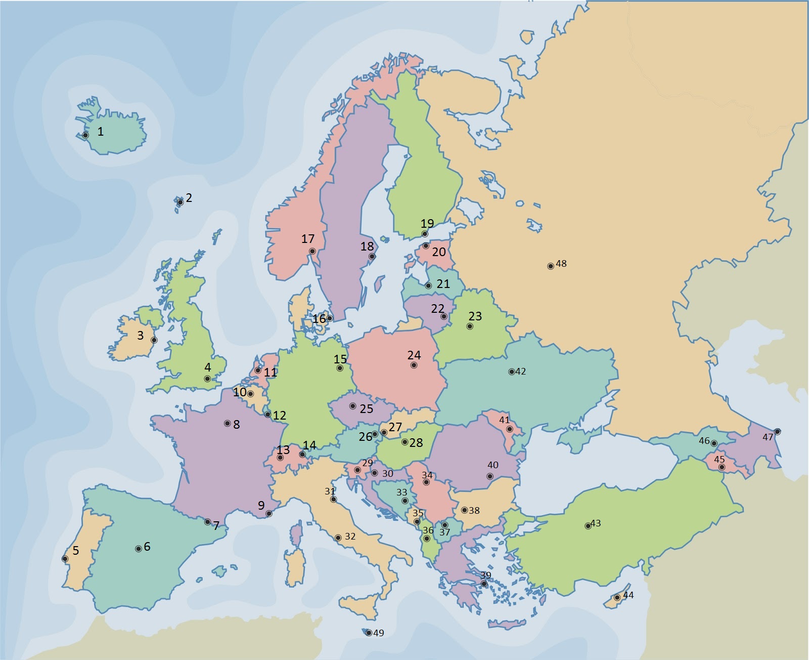 Mapa Europa político