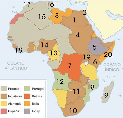 mapa africa 1914