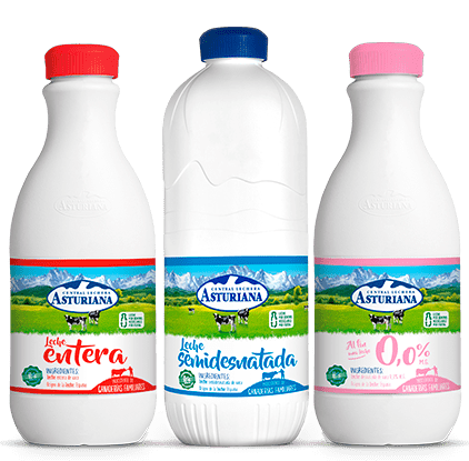 Botellas de leche.